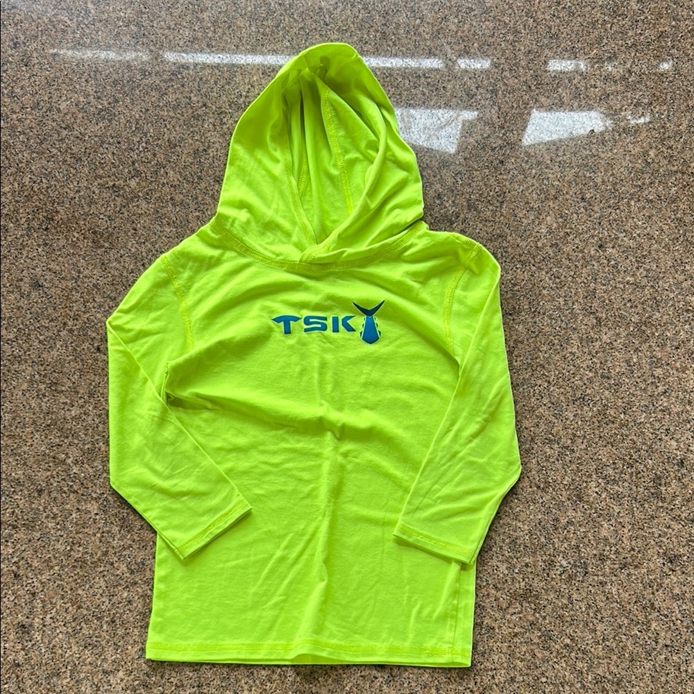 AHI BREEZE LITTLE TUNA HOODIE Kids Chartuese Long Sleeve Sun Protection Hoodie